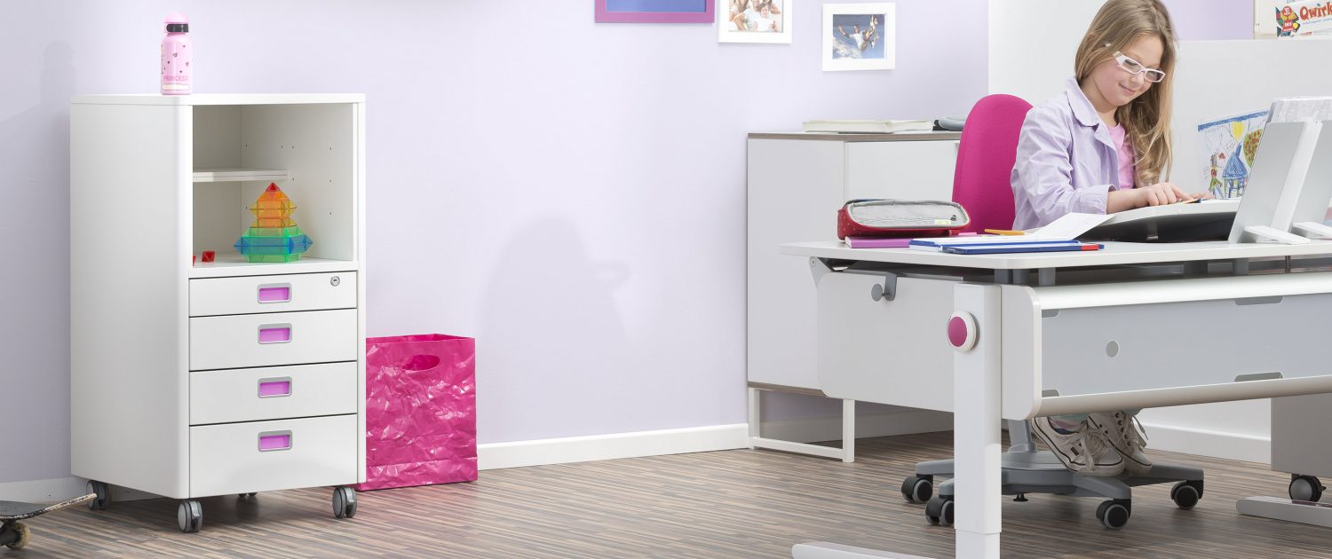 moll kids Champion rollcontianer cubicmax 2 mitwachsende Kindermöbel von moll kinderschreibtische kinderdrehstühle höhenverstellbar neigbar made in germany