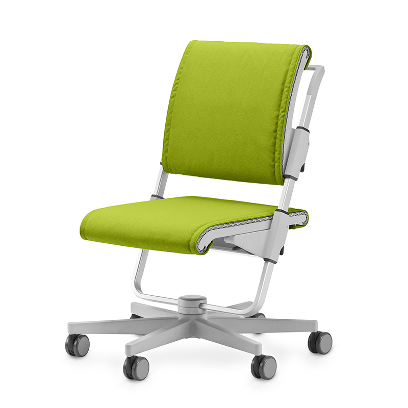 moll-Scooter-grau-gruen-01 moll Scooter Kinderdrehstuhl Jugenddrehstuhl verstellbar mitwachsend Rückenlehne Sitztiefe höhenverstellbar