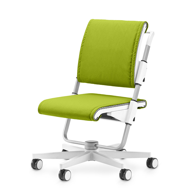 moll-Scooter-weiss-gruen-01 moll Scooter Kinderdrehstuhl Jugenddrehstuhl verstellbar mitwachsend Rückenlehne Sitztiefe höhenverstellbar