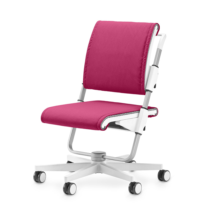 moll-Scooter-weiss-pink-01 moll Scooter Kinderdrehstuhl Jugenddrehstuhl verstellbar mitwachsend Rückenlehne Sitztiefe höhenverstellbar