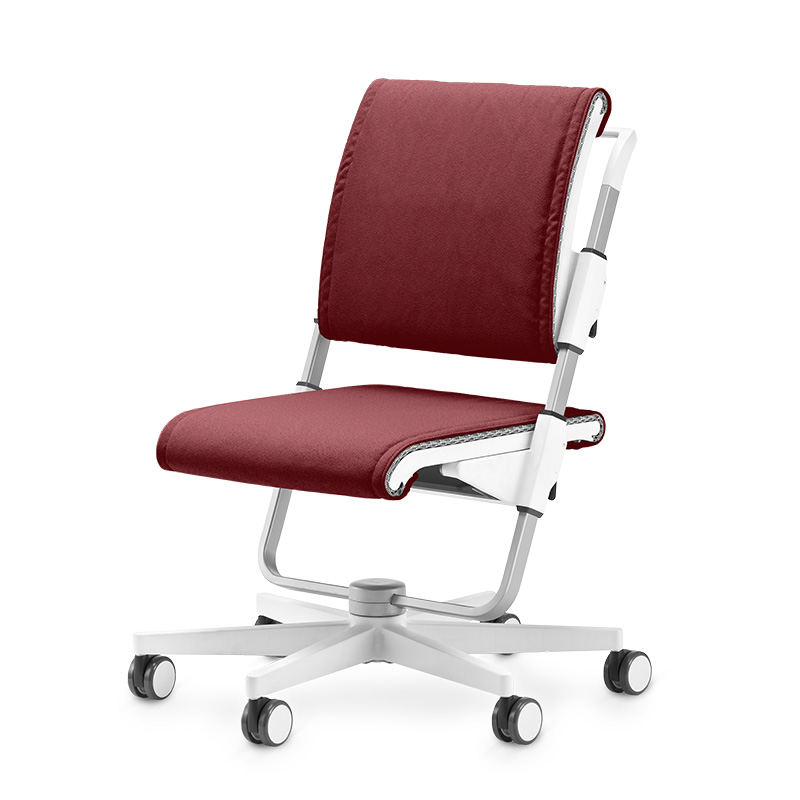 moll-Scooter-weiss-rot-01 moll Scooter Kinderdrehstuhl Jugenddrehstuhl verstellbar mitwachsend Rückenlehne Sitztiefe höhenverstellbar