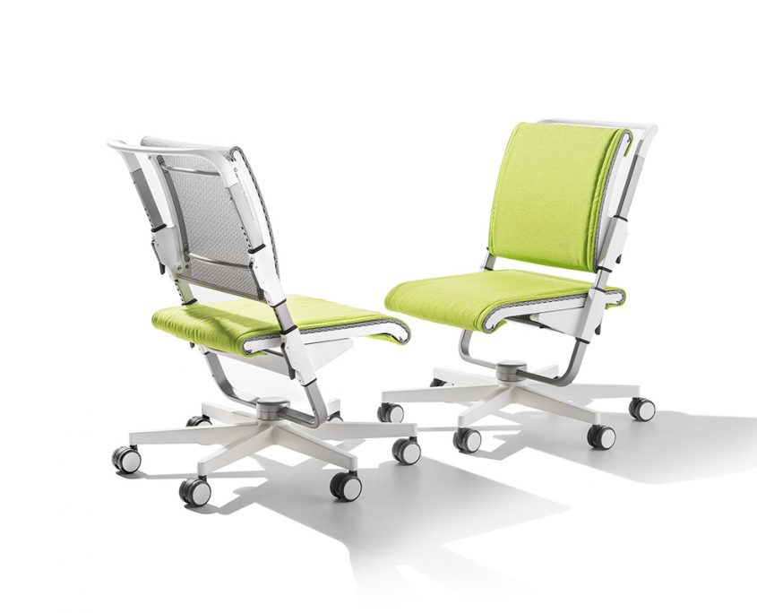 moll kinderdrehstuhl scooter_duo_weiss_grau_2 moll Scooter Kinderdrehstuhl Jugenddrehstuhl verstellbar mitwachsend Rückenlehne Sitztiefe höhenverstellbar