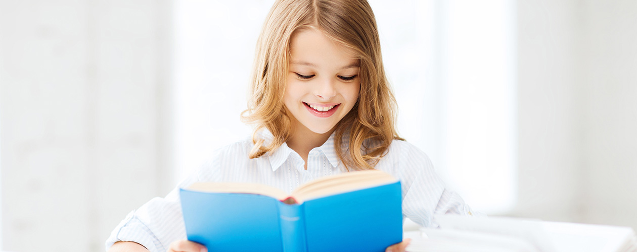 student girl studying at school
