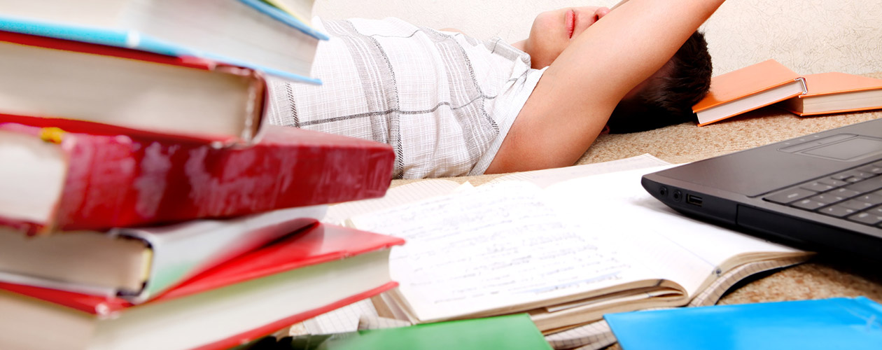 Student sleep with a Books